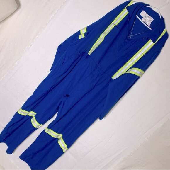 Culimited Aramid Nomex Flame Resistant Blue Coveralls With Reflective Strips 66T - Picture 1 of 15